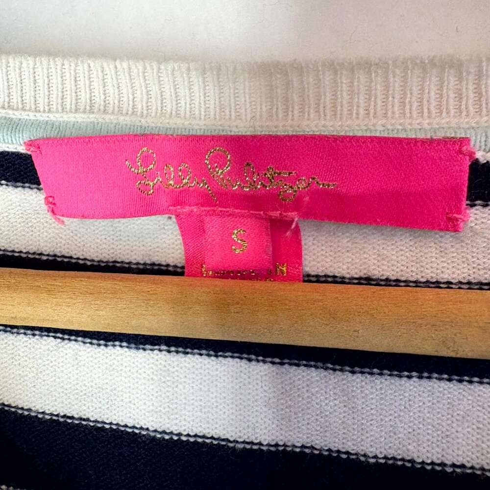 Lily Pulitzer Blue and White Stripe Sweater - Picture 4 of 7
